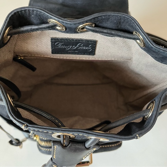 Dooney & Bourke Vintage Backpack Purse Black Suede Leather - Picture 9 of 14